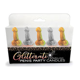 Glitterati Penis Party Candles Novelty Candles 5 Pack Coloured Novelty Candles